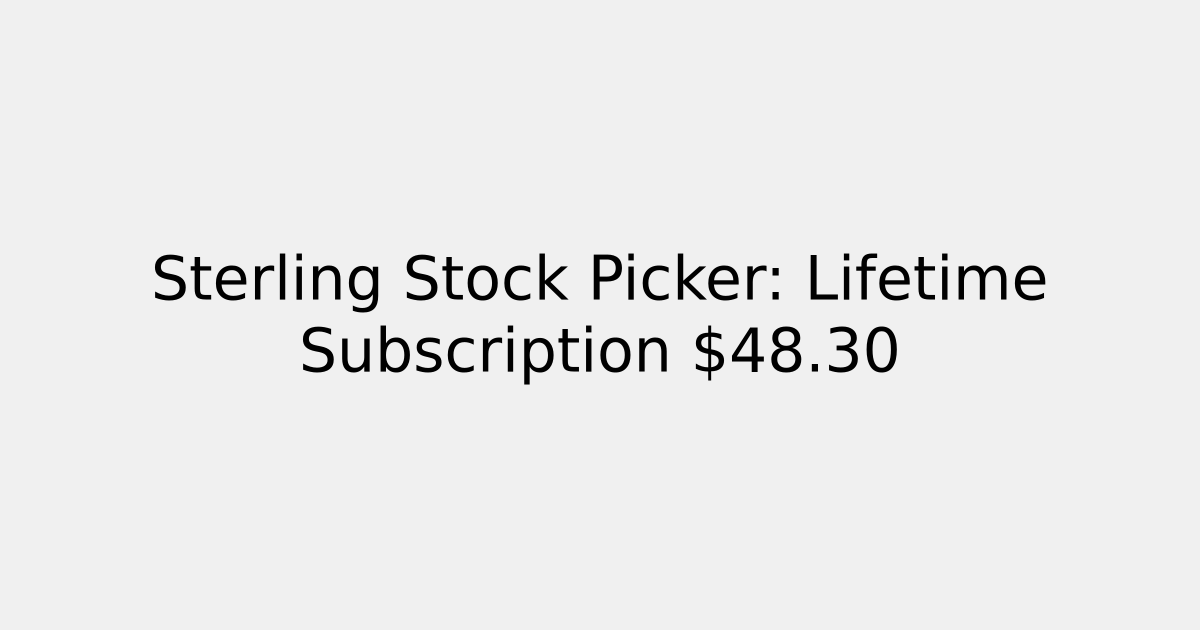 Sterling Stock Picker: Lifetime Subscription .30